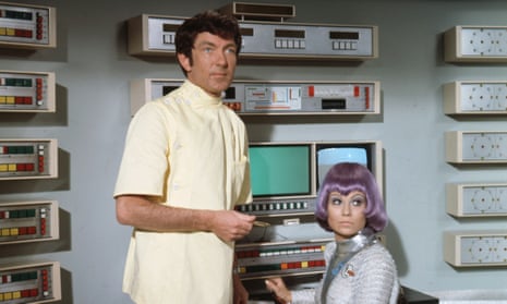 Basil Moss and Antonia Ellis in The Dalotek Affair, a 1971 episode of the ITV series UFO.