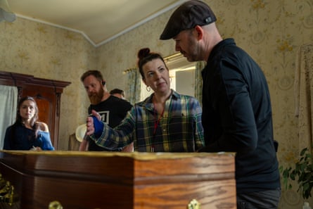 Lisa McGee on the set of How To Get To Heaven from Belfast.