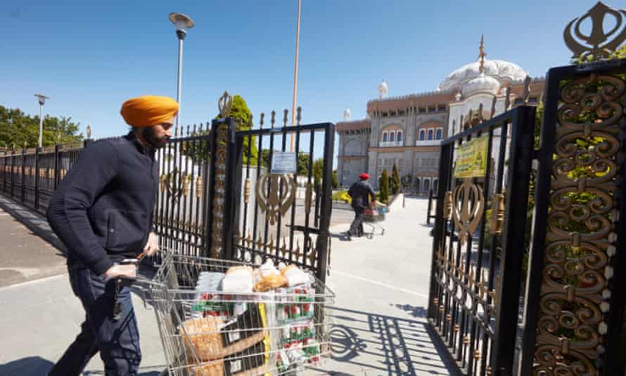The Guru Nanak Darbar gurdwara receives food donated by locals and Gravesend council.