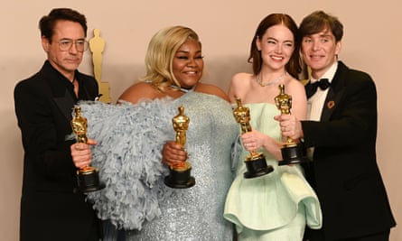Robert Downey Jr, Da’Vine Joy Randolph, Emma Stone and Cillian Murphy, best Oscar actor winners.