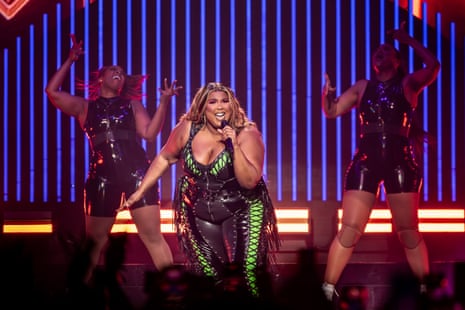Lizzo on stage in Perth, Australia