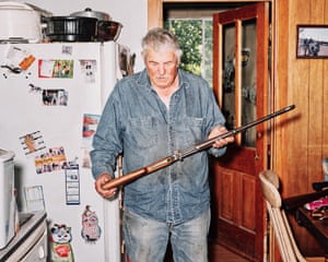 Monte Naslund in his kitchen. His family has worked on Nuclaâs irrigation ditch since the townâs early days.