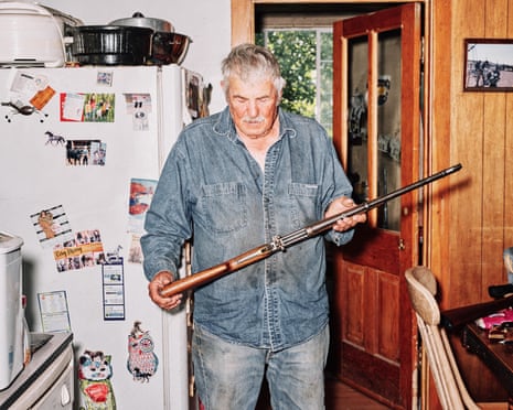 Monte Naslund in his kitchen. His family has worked on Nucla’s irrigation ditch since the town’s early days.