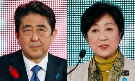 Japanese prime minister Shinzo Abe of the ruling Liberal Democratic party faces a challenge from Yuriko Koike, leader of the Party of Hope.