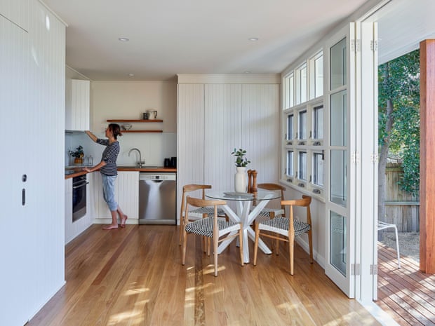 Stock image of granny flat interior combined kitchen/dining area