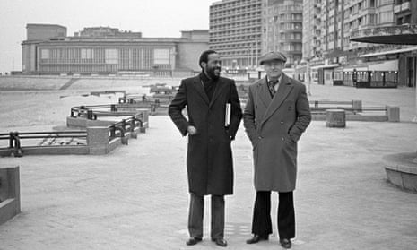 Marvin Gaye with the Belgian music promoter and hotel owner Freddy Cousaert in Ostend, 1982.