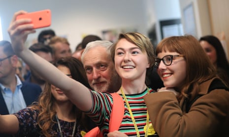 Supporters of Labour party leader Jeremy Corbyn at a campaign event. Labour pulled off a spectacular election turnaround largely thanks to social media. 