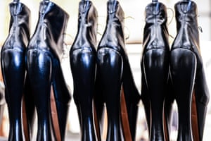 New York, USA view of Marc Jacobs platform boots backstage during the Marc Jacobs 2026 Runway Show at New York Public Library