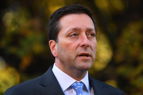 Victorian Opposition Leader Matthew Guy speaks to media during a press conference.