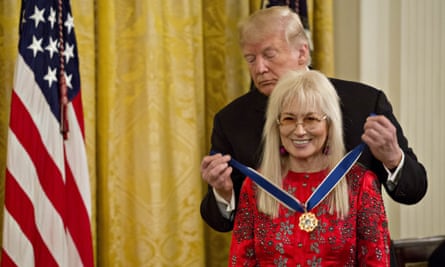 Trump, presents Miriam Adelson, philanthropist and wife of billionaire Sheldon Adelson, with the Presidential Medal of Freedom in 2018.