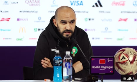 World Cup 2022: news and buildup to Argentina v Croatia semi-final – live | World Cup 2022 16 Walid Regragui, head coach of Morocco, speaks during his press conference in Doha this morning.