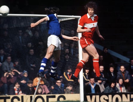 Middlesbrough’s Willie Maddren heads clear during their match against Cardiff City in April 1974.