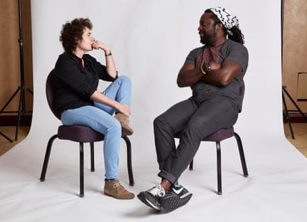 Jeanette Winterson and Marlon James photographed at the Mandarin Oriental Hotel