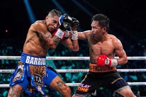 Manny Pacquiao turns back clock but settles for draw with Mario Barrios | Boxing | The Guardian