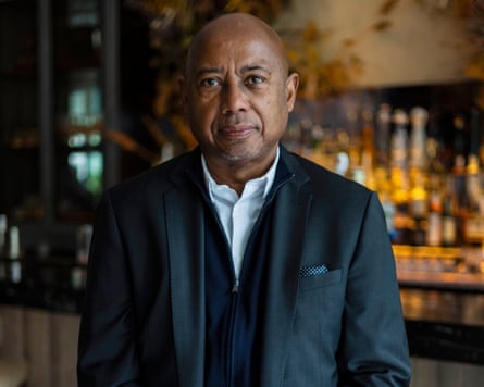 Raoul Peck poses for a photograph at a film festival.