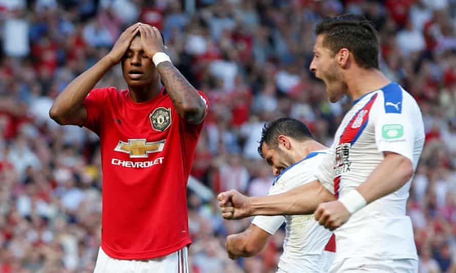Marcus Rashford reacts after missing a penalty.