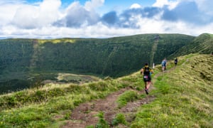 Azores Trail Run. Caldeira in the center of island of Faial
