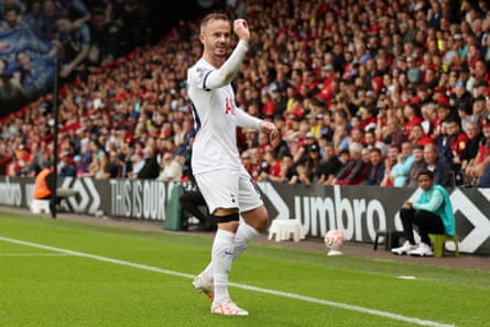 The showman must go on: Maddison aiming to make England mark at last | England 6 James Maddison celebrates after opening the scoring for Spurs at Bournemouth last month