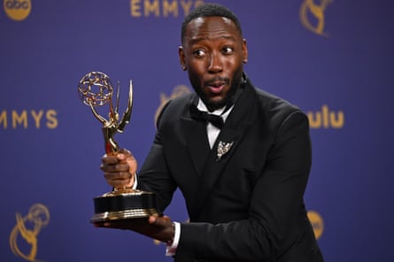 Thoroughly deserved … Lamorne Morris holds his Emmy for Outstanding Supporting Actor in a Limited or Anthology Series for Fargo.