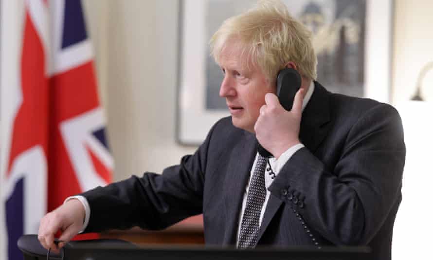 Boris Johnson speaking on the phone