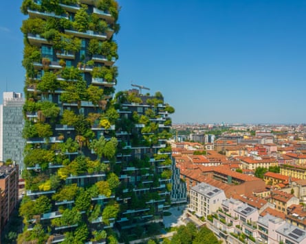 Aerial photo of Bosco Verticale in Milan