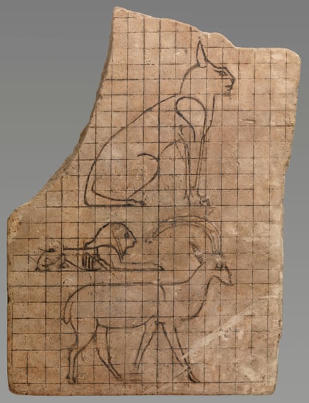 A guide for drawing animals, 664–332 BCE, limestone. © Musée du Louvre, Dist. GrandPalaisRmn. Photo Christian Décamps