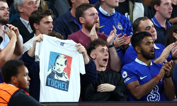 Fans sang former manager Thomas Tuchel’s name after 21 minutes