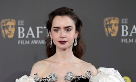 Lily Collins pictured at the 2024 Baftas in London