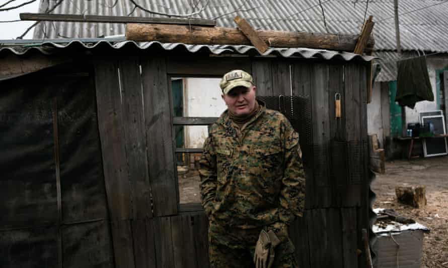 A Ukrainian soldier who goes by the nom de guerre Kaba