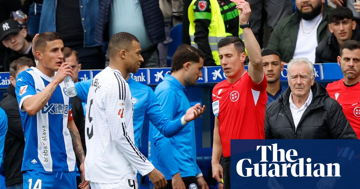 European football: Mbappe sees red but Real Madrid hold on against Alaves