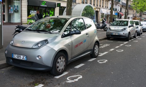 An electric car sharing service in Paris.
