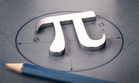 Stock 3D illustration of pi letter over a circle drawing
