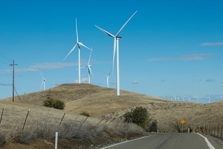 Wind turbines on hill