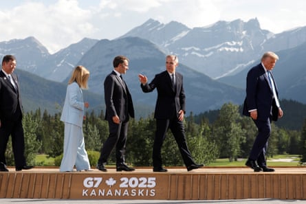 Japan’s prime minister Shigeru Ishiba with other world leaders including Donald Trump at the G7 Summit in Canada.