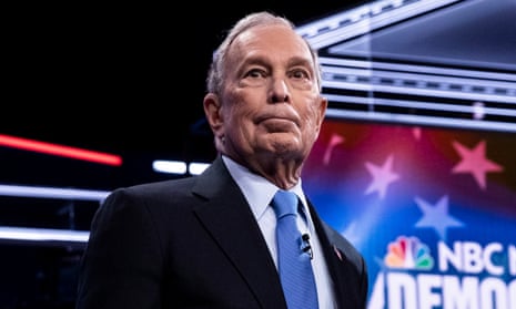 Mike Bloomberg at the Democratic debate in Las Vegas this week. ‘Bloomberg didn’t seem to realize that even if you’re not speaking the camera is on you,’ said one analyst.