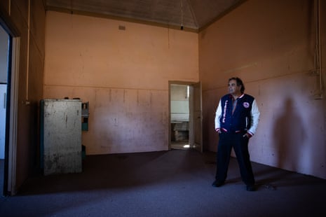Carrolup survivor Garry Ryder stands in his old room at Carrolup/Marribank Aboriginal Settlement in Western Australia