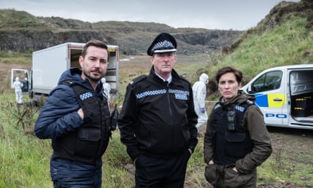 Martin Compston, Adrian Dunbar and Vicky McClure in Line of Duty. Photograph: Peter Marley/World Productions/BBC