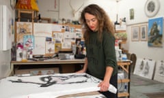 Artist Lisa Huxley-Blythe in the London studio she rents from Space.