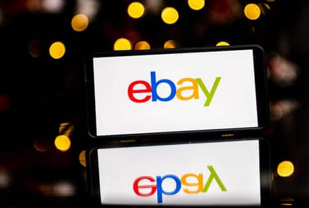 Logo of eBay on smartphone