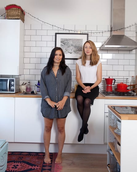 Hanna Cevik (left) and Louise Hartley in their shared home