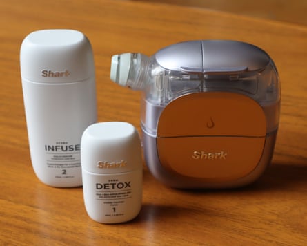 The Shark FacialPro Glow with the two products it comes with