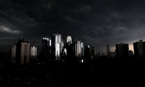 Skyscrapers in a city skyline at night