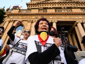 Leetona Dungay, the mother of David Dungay Jr, who died in custody, at the Sydney protest