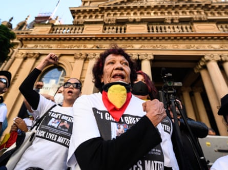 Leetona Dungay, the mother of David Dungay Jr, who died in custody, at the Sydney protest