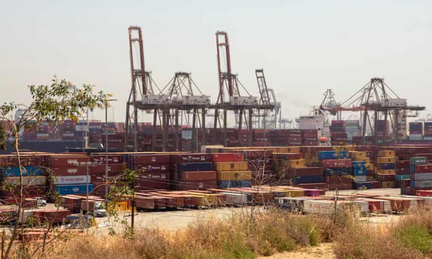 stacks of shipping containers