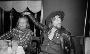 Nelson with Waylon Jennings, celebrating their new new album, Waylon and Willie, 1978