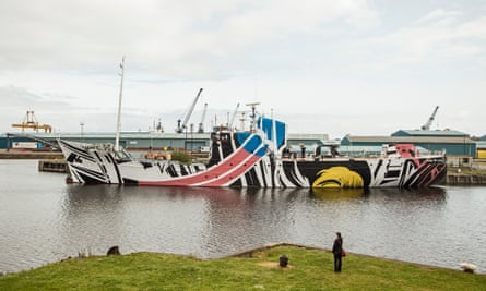 The ‘post-pop camouflage of Ciara Phillips’s dazzle ship.