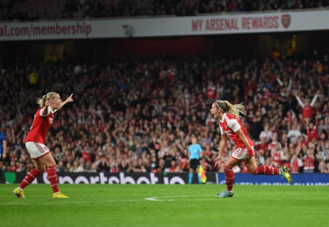 Arsenal v Zurich: Women’s Champions League – live | Women's Champions League 9 Jordan Nobbs of Arsenal celebrates after opening the scoring.