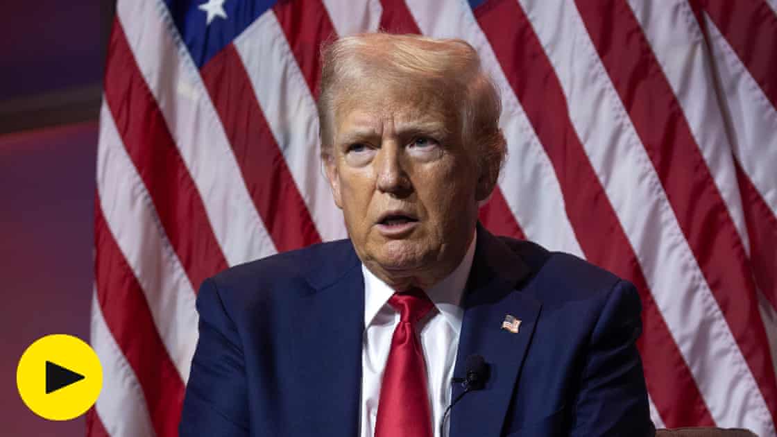 Trump repeats lies and attacks Kamala Harris’s racial identity at Black journalists' panel – video
