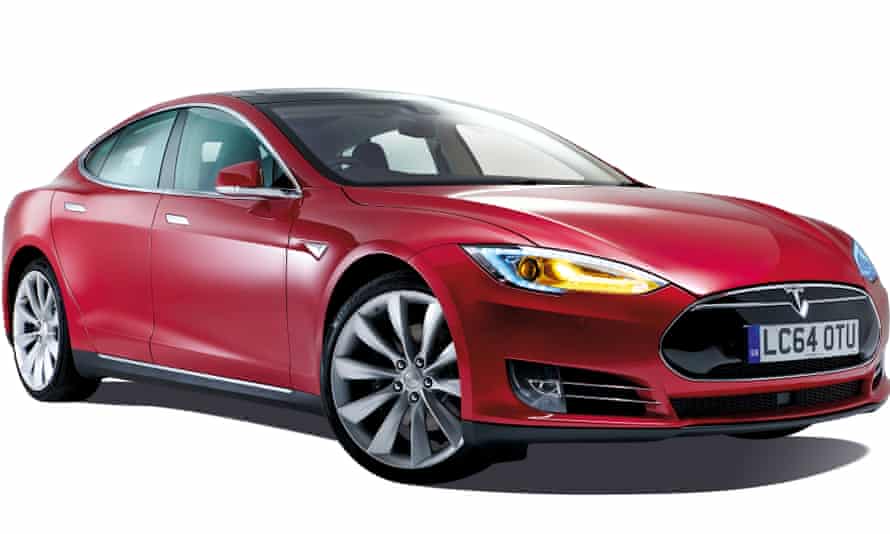 A Tesla S electric car